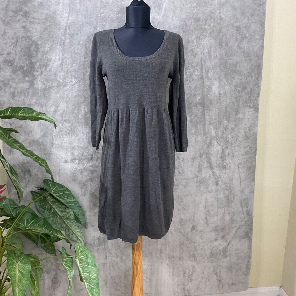 Connected Apparel long sleeve sweater dress women’s Size M gray.